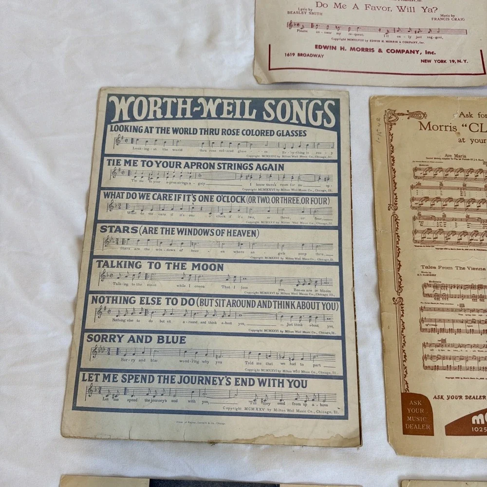 Vintage Lof 5 Piano Books Sheet Music Stars Are The Windows Of Heaven